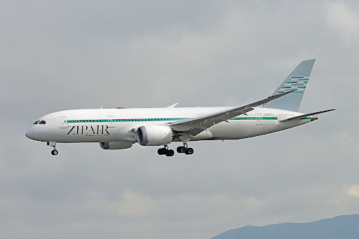 JA822J - Boeing 787-8 - ZIPAIR Tokyo - Plane Finder